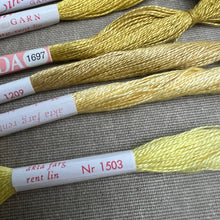 Load image into Gallery viewer, Linda Yellow & Mustard 1960's embroidery linen