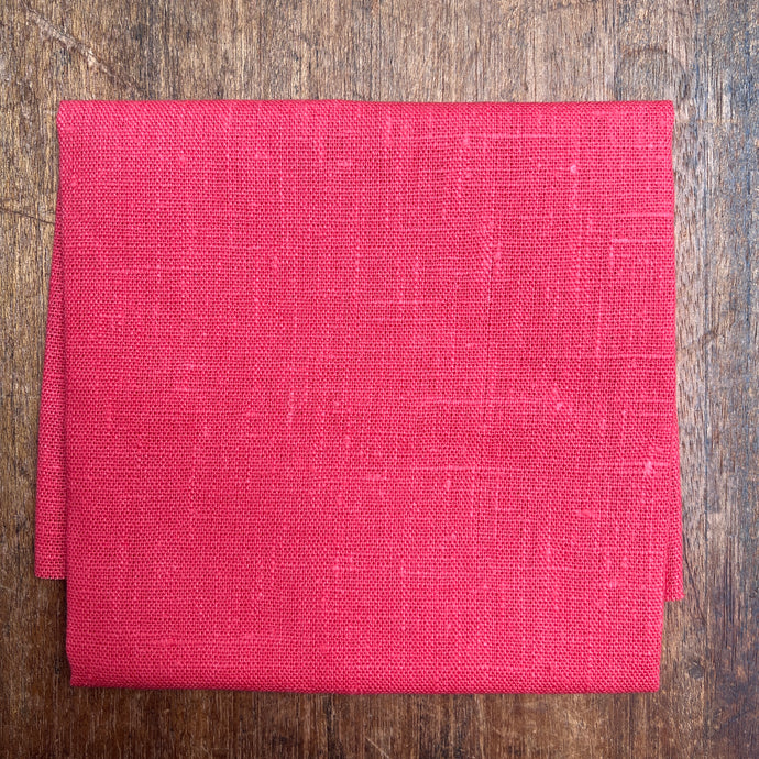 Neon Red / Coral Linen Fabric 50 x 50 cm