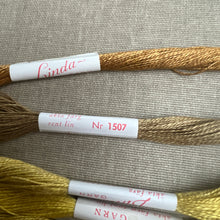 Load image into Gallery viewer, Linda Yellow & Mustard 1960's embroidery linen