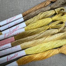 Load image into Gallery viewer, Linda Yellow & Mustard 1960's embroidery linen