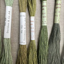 Load image into Gallery viewer, Olive & Forest Green Hemstitch Linen 25/4