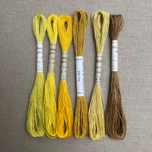 Load image into Gallery viewer, Yellow & Mustard Hemstitch Linen 25/4