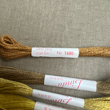 Load image into Gallery viewer, Linda Yellow & Mustard 1960's embroidery linen