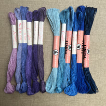 Load image into Gallery viewer, Linda Blue 1960's embroidery linen
