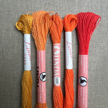 Load image into Gallery viewer, Linda Orange 1960's embroidery linen
