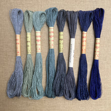 Load image into Gallery viewer, Dusty Indigo Blue Vintage Linen Tread