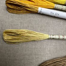 Load image into Gallery viewer, Yellow & Mustard Hemstitch Linen 25/4