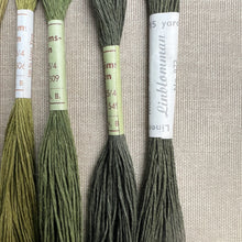 Load image into Gallery viewer, Olive & Forest Green Hemstitch Linen 25/4