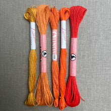 Load image into Gallery viewer, Linda Orange 1960's embroidery linen