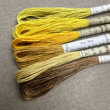 Load image into Gallery viewer, Yellow & Mustard Hemstitch Linen 25/4