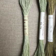 Load image into Gallery viewer, Olive & Forest Green Hemstitch Linen 25/4