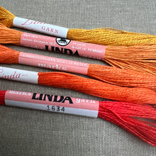 Load image into Gallery viewer, Linda Orange 1960's embroidery linen
