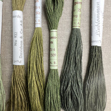 Load image into Gallery viewer, Olive & Forest Green Hemstitch Linen 25/4