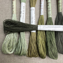 Load image into Gallery viewer, Olive & Forest Green Hemstitch Linen 25/4