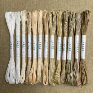 White to Sand Linen Embroidery Thread