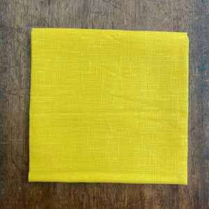 Bright Yellow Linen Fabric 50 x 50 cm