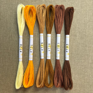 Fine Linen Yellow Mustard & Brown