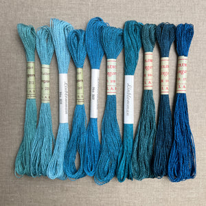 Teal Blue Vintage Linen Tread