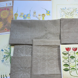 SECONDS SALE  5 x Springtime Nordiska Linen Prints 5C