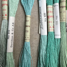 Load image into Gallery viewer, Pastel &amp; Aqua Vintage Linen Tread