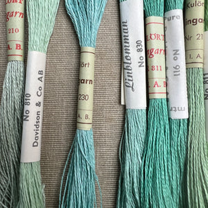 Pastel & Aqua Vintage Linen Tread