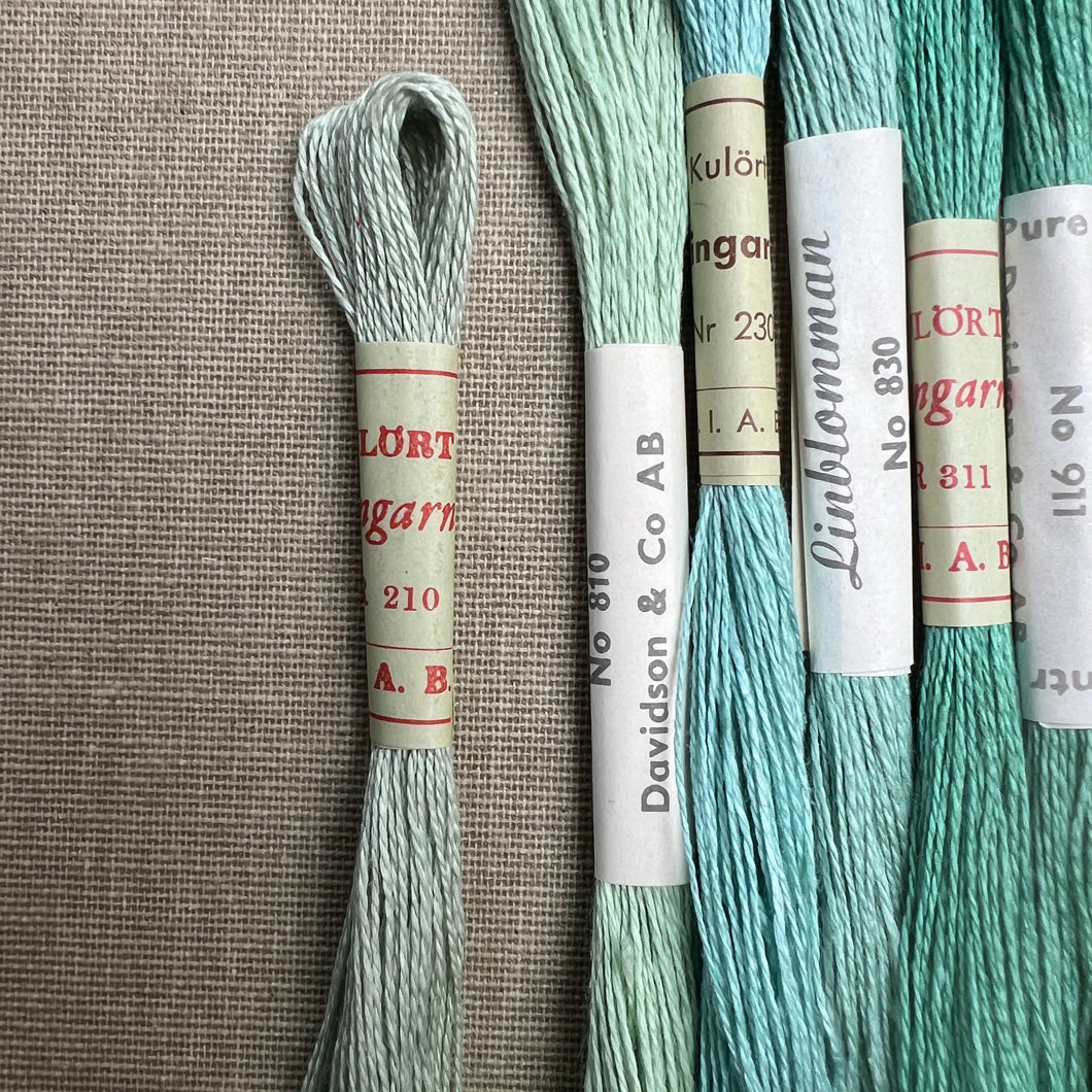 Pastel & Aqua Vintage Linen Tread