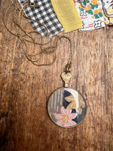 Load image into Gallery viewer, Vintage Lens + Fabric Necklace
