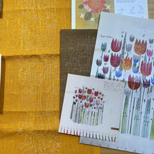 Load image into Gallery viewer, SECONDS SALE Quilter&#39;s Nordiska 2  - Orange/Brown  Linen Floral &amp; Bird Theme 9A