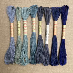 Dusty Indigo Blue Vintage Linen Tread