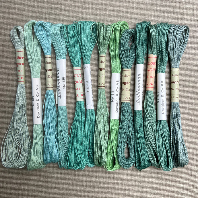 Pastel & Aqua Vintage Linen Tread