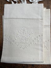 Load image into Gallery viewer, Monogrammed KBO Antique Linen Pillow Cover