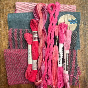Pink #1 Linen Tweed & Vintage Set