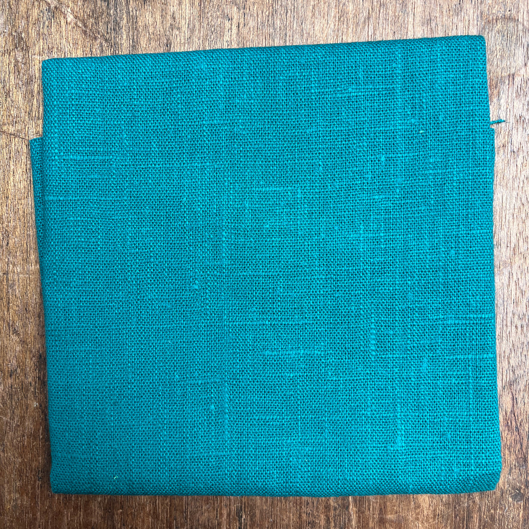 Dark Teal / Emerald Linen Fabric 50 x 50 cm