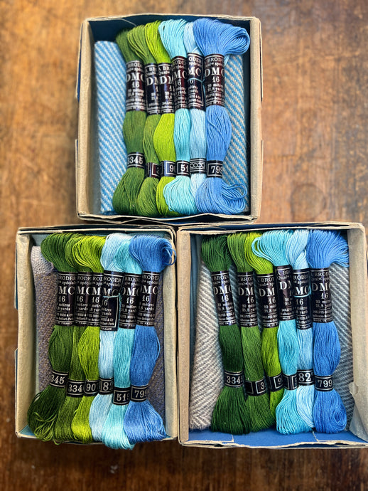 Simple Green & Blue Mending Box