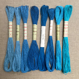 Turquoise & Mid Blue Vintage Linen Tread