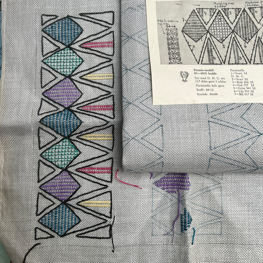 Two Cushion Covers Geometric Grey