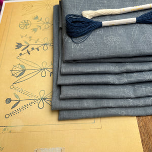 Nordiska Floral Runner - Blue Linen