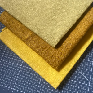 Dusty Vintage Yellow Linen Fabric 50 x 50 cm