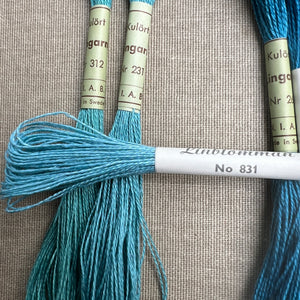 Teal Blue Vintage Linen Tread