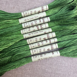 Green #508 - One Colour 1960s Linen Thread Set (10)