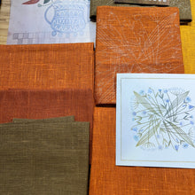 Load image into Gallery viewer, SECONDS SALE Quilter&#39;s Nordiska 2  - Orange/Brown  Linen Floral &amp; Bird Theme 9A