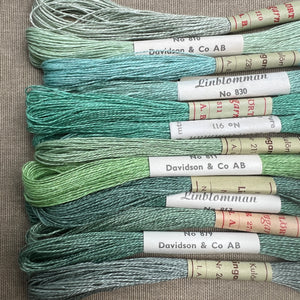 Pastel & Aqua Vintage Linen Tread