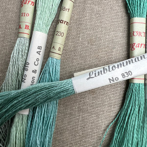 Pastel & Aqua Vintage Linen Tread