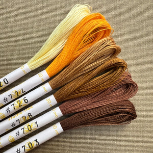 Fine Linen Yellow Mustard & Brown