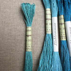 Teal Blue Vintage Linen Tread