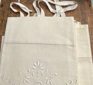 Monogrammed KBO Antique Linen Pillow Cover