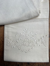Load image into Gallery viewer, Monogrammed KBO Antique Linen Pillow Cover