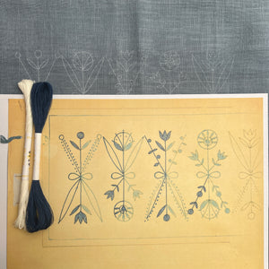Nordiska Floral Runner - Blue Linen