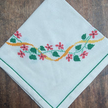Load image into Gallery viewer, Cross Stitch Poinsettia Christmas Cloth