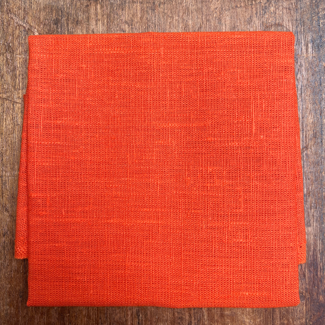 Neon Orange Linen Fabric 50 x 50 cm